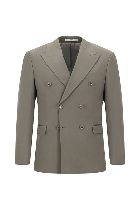 Dark Mink 7 Drop Slim Fit Narrow Cut Cotton Lyocell Double-Breasted Suit