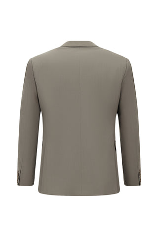  Koyu Vizon Slim Fit Dar Kesim Pamuklu Lyocell Kruvaze Takım Elbise