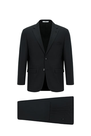  Siyah 7 Drop Slim Fit Dar Kesim Pamuklu Lyocell Takım Elbise