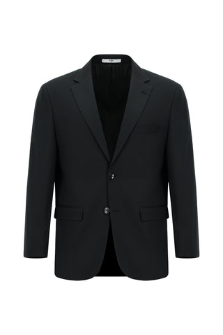  Siyah Relaxed Fit Rahat Kesim Pamuklu Lyocell Klasik Takım Elbise