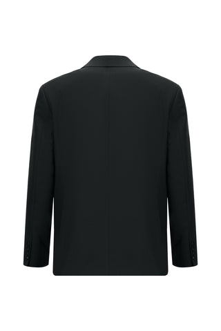  Siyah Relaxed Fit Rahat Kesim Pamuklu Lyocell Klasik Takım Elbise