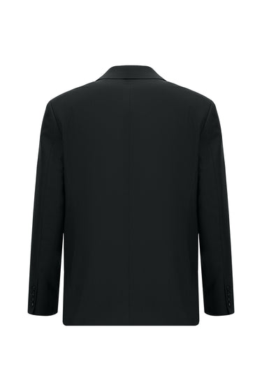 Siyah Slim Fit Dar Kesim Pamuklu Lyocell Klasik Takım Elbise