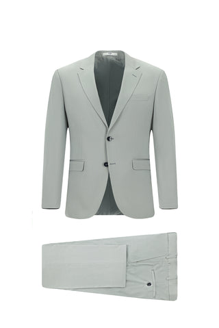  Açık Gri Slim Fit Dar Kesim Pamuklu Lyocell Klasik Takım Elbise