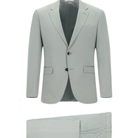 Açık Gri 7 Drop Slim Fit Dar Kesim Pamuklu Lyocell Takım Elbise