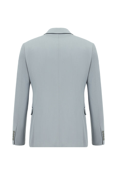 Medium Grey 4 Drop Relaxed Fit Cotton Lyocell Suit