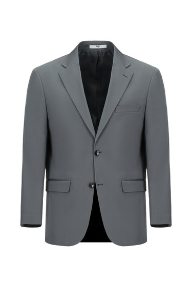 Orta Füme Slim Fit Dar Kesim Pamuklu Lyocell Klasik Takım Elbise