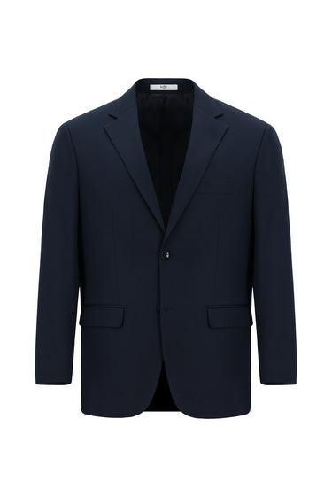 Koyu Lacivert Slim Fit Dar Kesim Pamuklu Lyocell Klasik Takım Elbise
