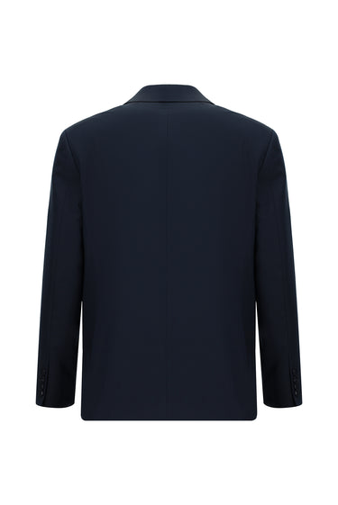 Koyu Lacivert Slim Fit Dar Kesim Pamuklu Lyocell Klasik Takım Elbise