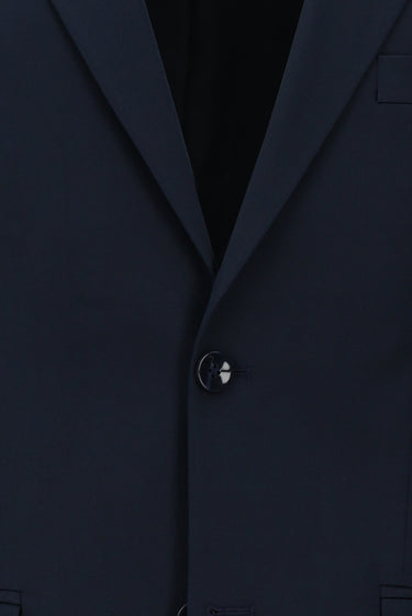 Koyu Lacivert Slim Fit Dar Kesim Pamuklu Lyocell Klasik Takım Elbise