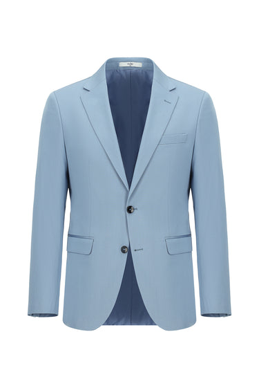  Açık Mavi Slim Fit Dar Kesim Pamuklu Lyocell Klasik Takım Elbise