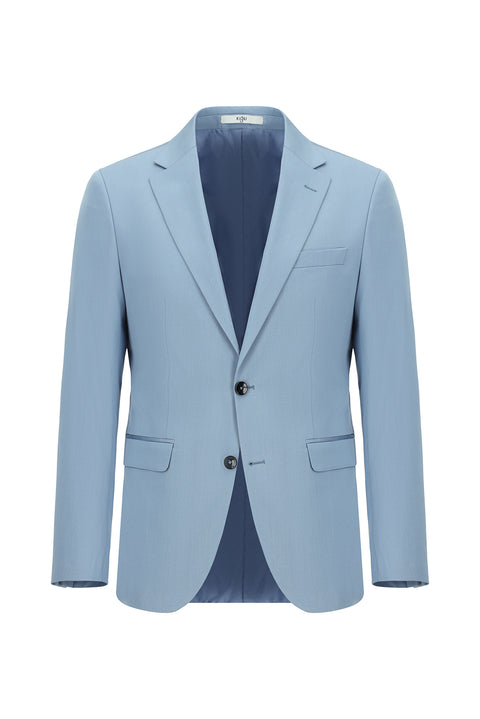 Açık Mavi 7 Drop Slim Fit Dar Kesim Pamuklu Lyocell Takım Elbise