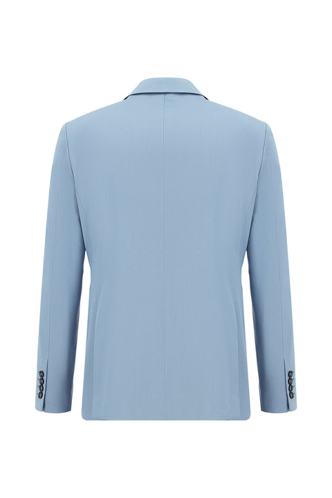 Açık Mavi 7 Drop Slim Fit Dar Kesim Pamuklu Lyocell Takım Elbise