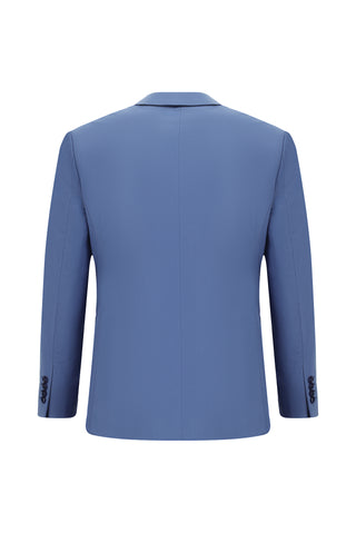  Koyu Mavi  Slim Fit Dar Kesim Pamuklu Lyocell Klasik Takım Elbise