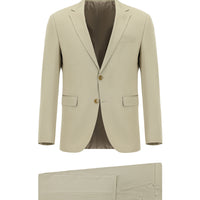 Orta Bej 4 Drop Relaxed Fit Rahat Kesim Pamuklu Lyocell Klasik Takım Elbise