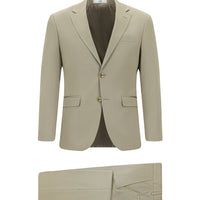 Koyu Bej 4 Drop Relaxed Fit Rahat Kesim Pamuklu Lyocell Takım Elbise