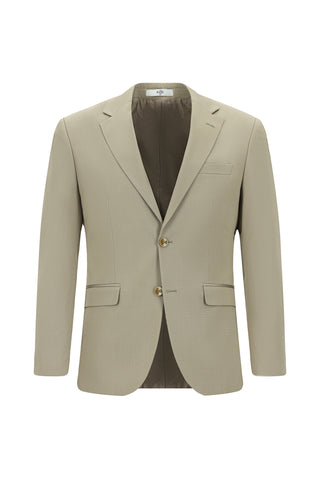  Koyu Bej Slim Fit Dar Kesim Pamuklu Lyocell Klasik Takım Elbise