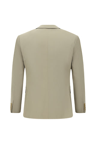  Koyu Bej Slim Fit Dar Kesim Pamuklu Lyocell Klasik Takım Elbise