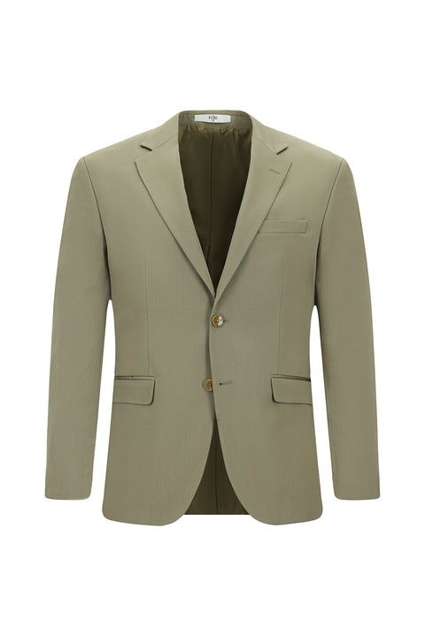 Light Khaki 4-Drop Relaxed Fit Cotton Lyocell Suit