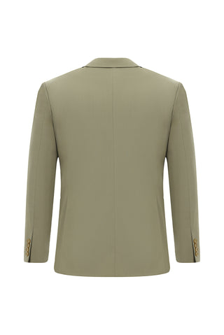  Açık Haki Slim Fit Dar Kesim Pamuklu Lyocell Klasik Takım Elbise