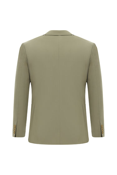  Açık Haki Slim Fit Dar Kesim Pamuklu Lyocell Klasik Takım Elbise
