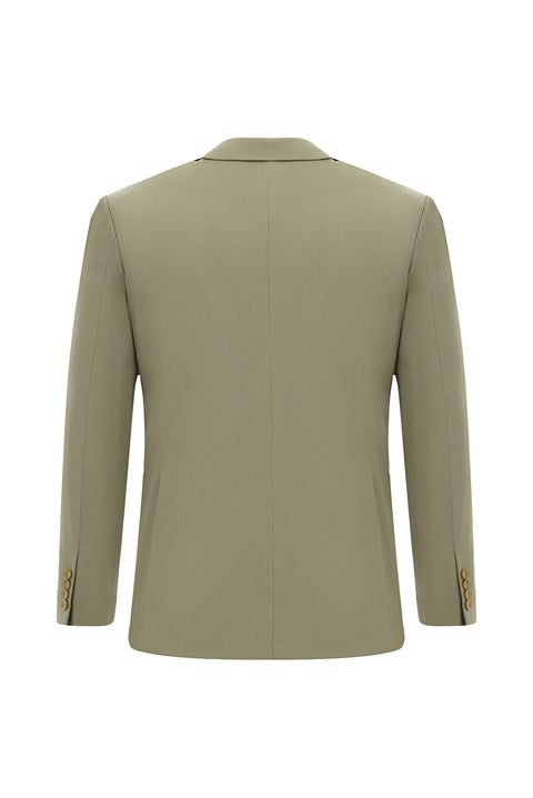 Light Khaki 4-Drop Relaxed Fit Cotton Lyocell Suit