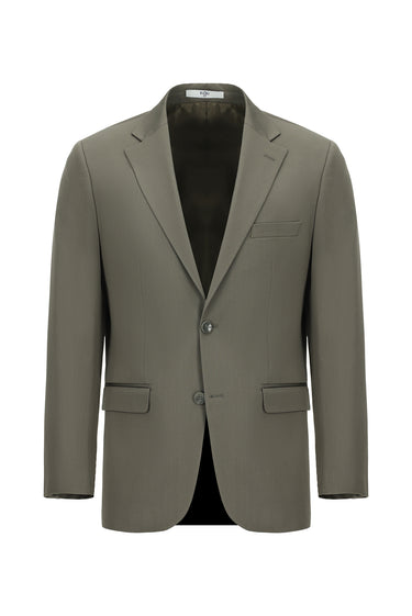 Koyu Haki 7 Drop Slim Fit Dar Kesim Pamuklu Lyocell Klasik Takım Elbise