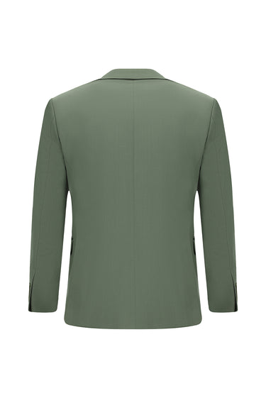 Koyu Yeşil Slim Fit Dar Kesim Pamuklu Lyocell Klasik Takım Elbise