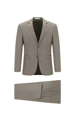  Koyu Vizon Slim Fit Dar Kesim Pamuklu Lyocell Klasik Takım Elbise