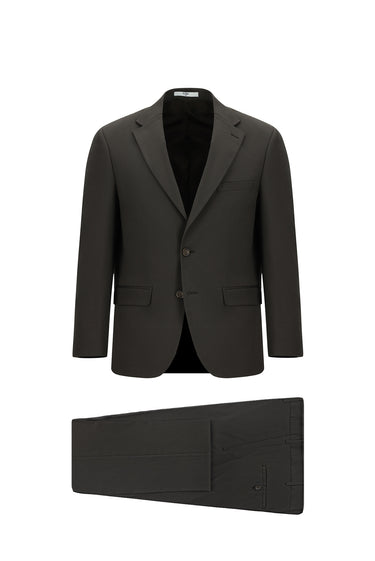 Koyu Kahve Slim Fit Dar Kesim Klasik Takım Elbise