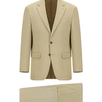 Açık Bej 7 Drop Slim Fit Dar Kesim Klasik Takım Elbise