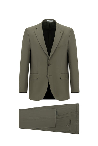  Orta Haki Slim Fit Dar Kesim Klasik Takım Elbise