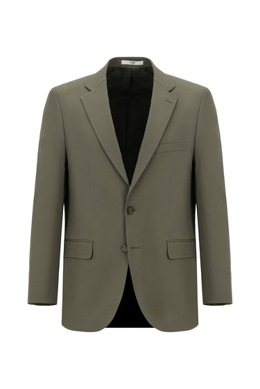  Orta Haki Relaxed Fit Rahat Kesim Klasik Takım Elbise