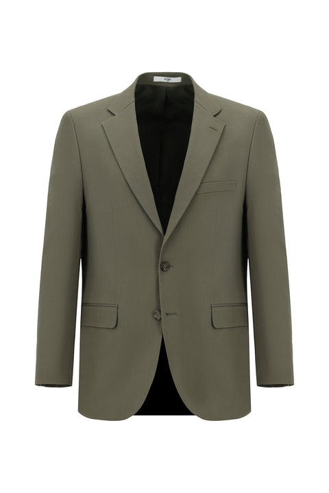 Medium Khaki 4-Drop Relaxed Fit Suit