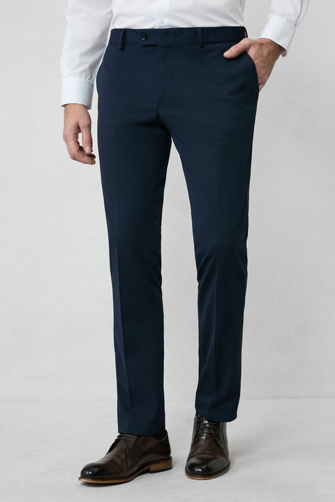 Koyu Lacivert 7 Drop Slim Fit Dar Kesim Mevsimlik Kruvaze Takım Elbise