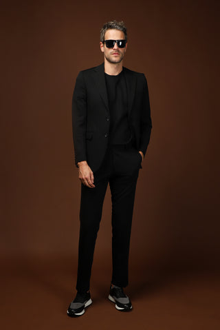  Siyah Regular Fit Klasik Takım Elbise