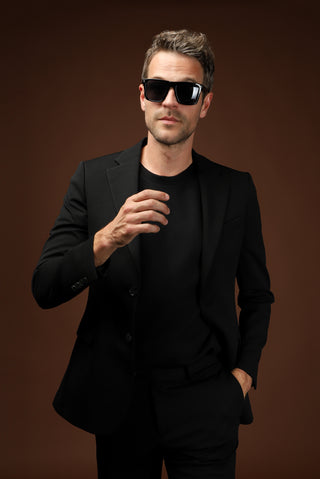  Siyah 7 Drop Slim Fit Dar Kesim Mevsimlik Takım Elbise