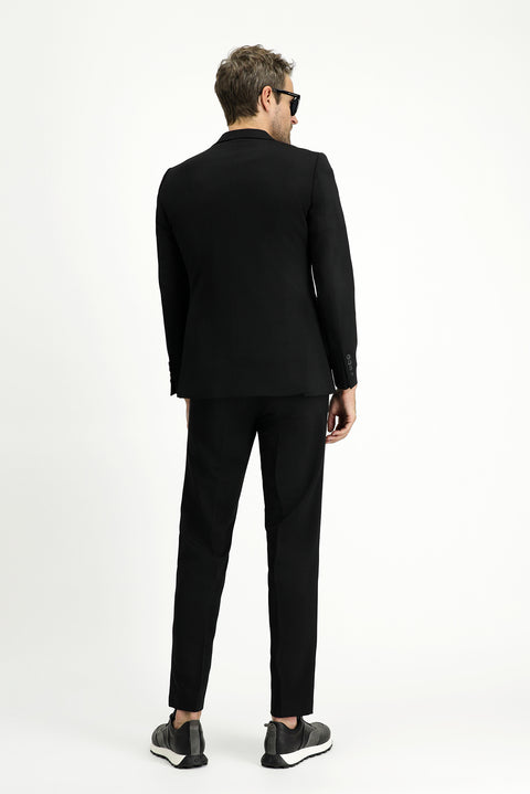 Siyah 7 Drop Slim Fit Dar Kesim Mevsimlik Takım Elbise