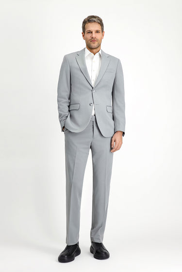 Açık Gri Slim Fit Dar Kesim Klasik Takım Elbise