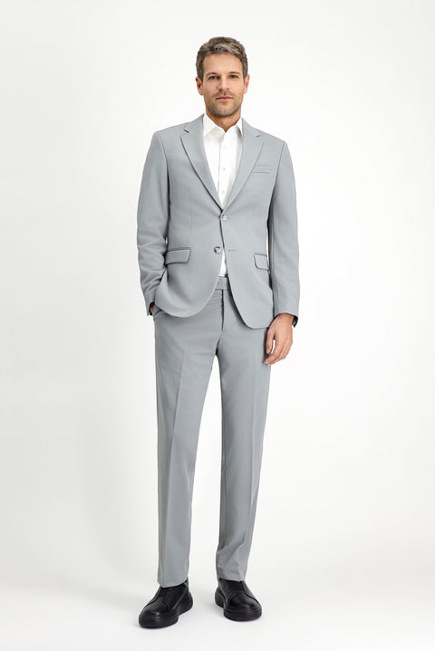 Açık Gri 7 Drop Slim Fit Dar Kesim Mevsimlik Takım Elbise