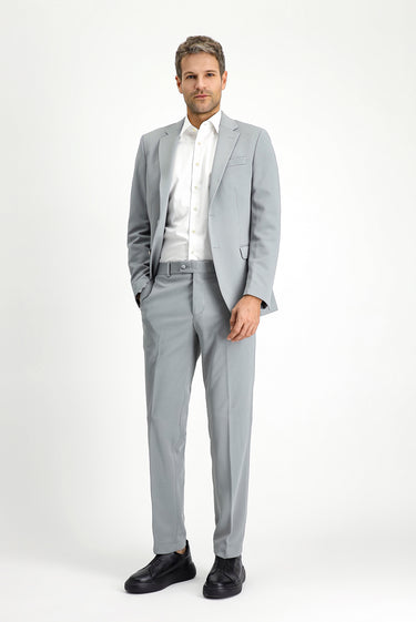 Açık Gri Slim Fit Dar Kesim Klasik Takım Elbise