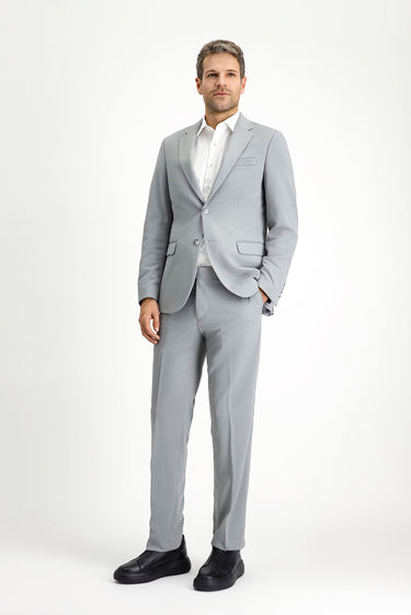 Açık Gri Slim Fit Dar Kesim Klasik Takım Elbise