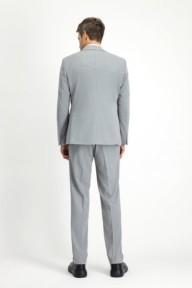 Açık Gri Slim Fit Dar Kesim Klasik Takım Elbise