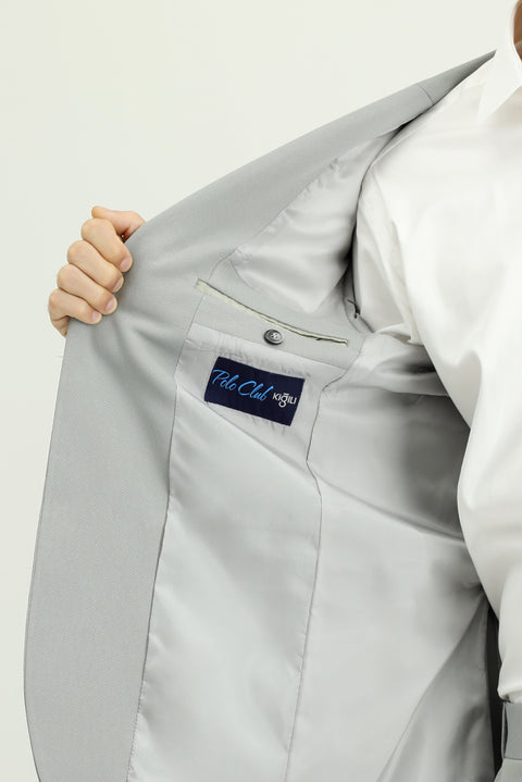 Açık Gri 7 Drop Slim Fit Dar Kesim Mevsimlik Takım Elbise
