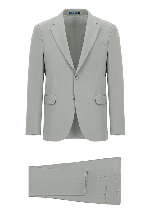 Açık Gri 7 Drop Slim Fit Dar Kesim Mevsimlik Takım Elbise