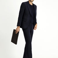 Koyu Lacivert Slim Fit Dar Kesim Klasik Takım Elbise