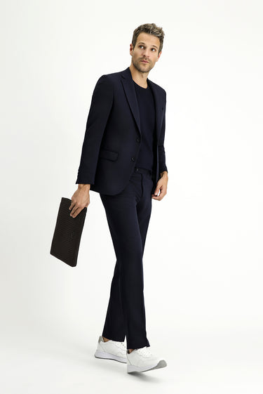  Koyu Lacivert Slim Fit Dar Kesim Klasik Takım Elbise