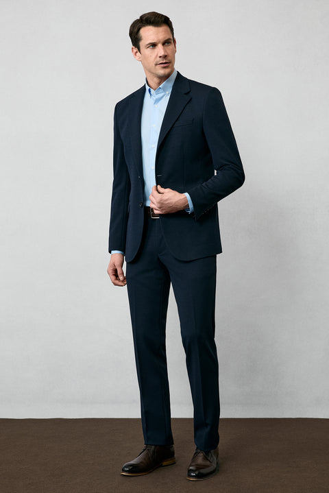 Koyu Lacivert 4 Drop Relaxed Fit Rahat Kesim Mevsimlik Takım Elbise