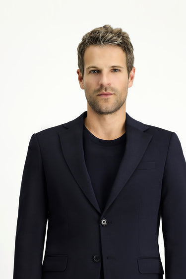  Koyu Lacivert Slim Fit Dar Kesim Klasik Takım Elbise