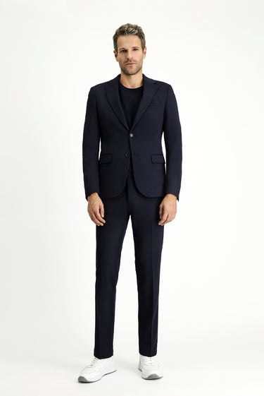  Koyu Lacivert Slim Fit Dar Kesim Klasik Takım Elbise