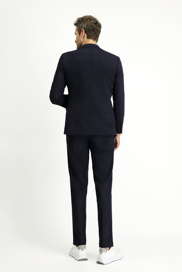 Koyu Lacivert Slim Fit Dar Kesim Klasik Takım Elbise